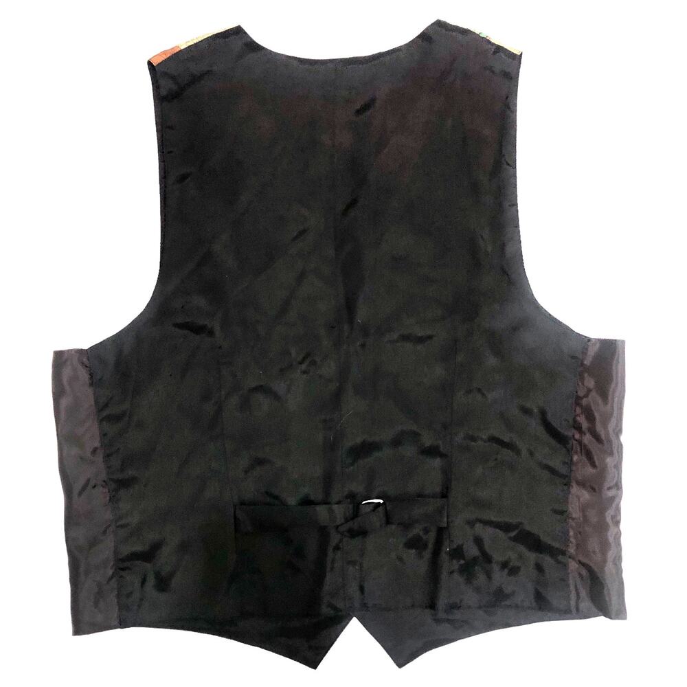 Attitudes Patchwork World Traveler Vest Brown Multi-Color Size XL - Picture 5 of 5
